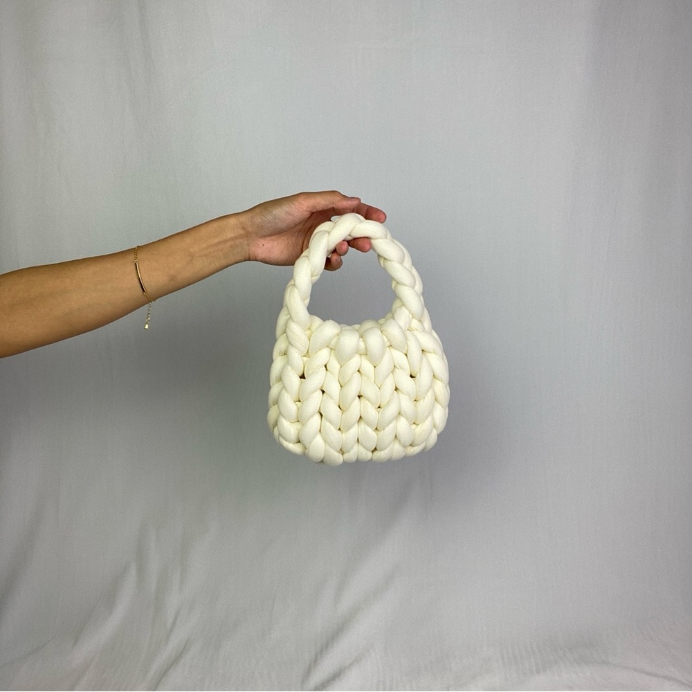 Handmade Bag Chunky Knit Purse Soft Boho Tote Hand Knit Accessory